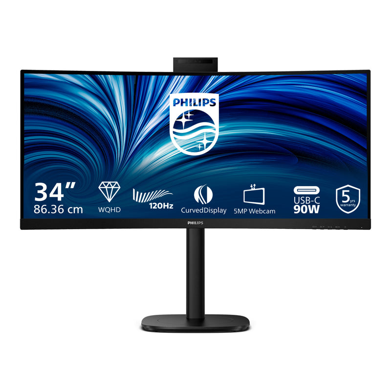 Afbeelding laden in galerijviewer, Philips 34b2u3600ch 34 curved ultrawide monitor (zwart, 2x hdmi, displayport, 3x usb-a, usb-b, usb-c, rj-45)