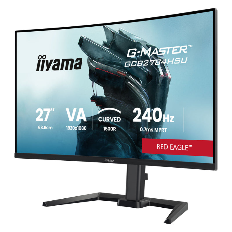 Afbeelding laden in galerijviewer, Iiyama g-master red eagle gcb2784hsu-b1 27 curved gaming monitor (zwart, 2x hdmi, displayport, 2x usb, 240 hz)