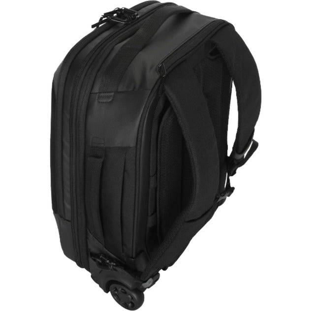 Afbeelding laden in galerijviewer, Targus 15.6” ecosmart mobile tech traveler rolling backpack trolley (zwart)