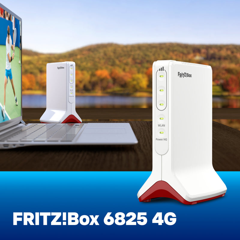 Afbeelding laden in galerijviewer, Fritz! box 6825 4g edition international wlan lte router (wit rood, mesh wi-fi, 4g 3g)
