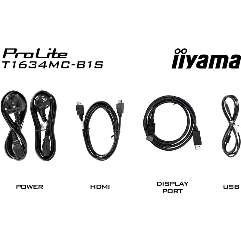 Afbeelding laden in galerijviewer, Iiyama prolite t1634mc-b1s 16 touchscreen monitor (zwart (mat), hdmi, displayport, vga)