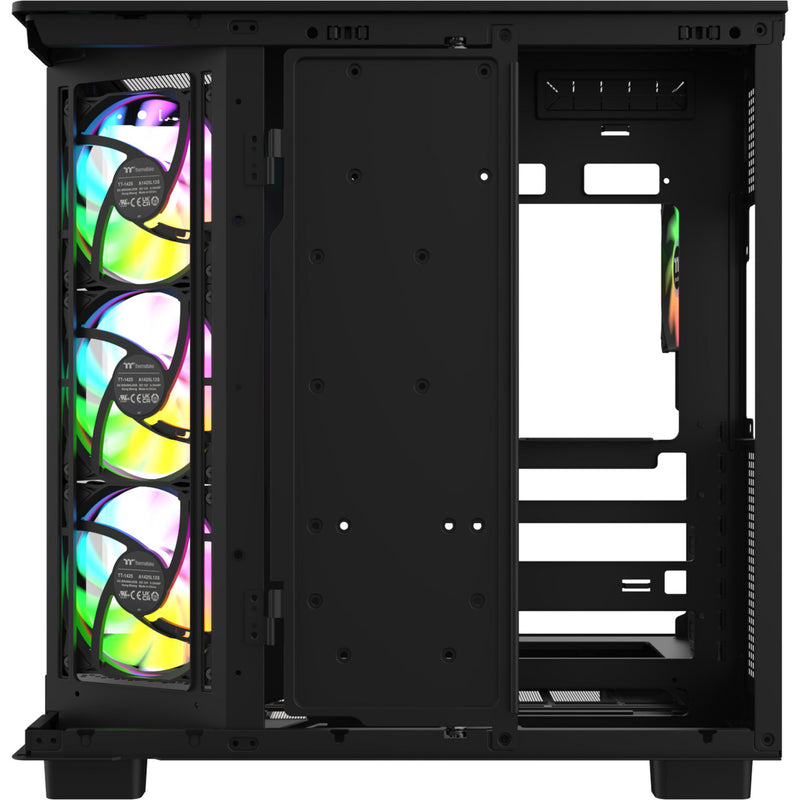 Afbeelding laden in galerijviewer, Thermaltake view 380 xl ws argb midi tower behuizing (zwart houtkleur | 2x usb-a | 1x usb-c | rgb | tempered glass)