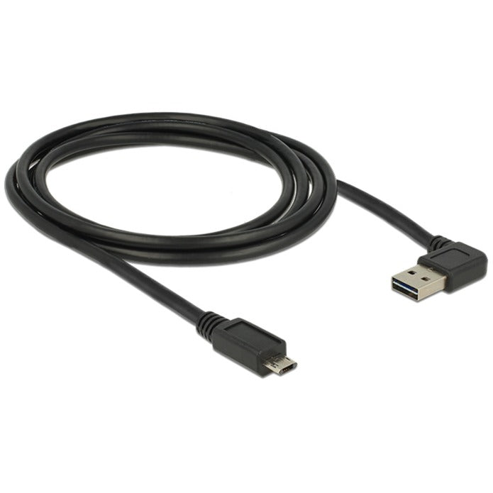 Afbeelding laden in galerijviewer, Delock easy-usb-a 2.0 male > easy-usb micro-usb-b 2.0 male kabel (zwart, 2 meter)