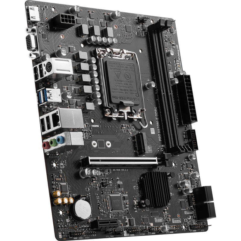 Afbeelding laden in galerijviewer, Msi pro h610m-e ddr4 socket 1700 moederbord (zwart, gb-lan, sound, µatx)