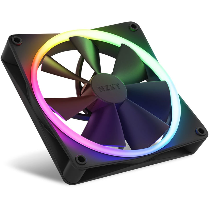 Afbeelding laden in galerijviewer, Nzxt f140 rgb case fans (zwart, 2 stuks, 140 x 140 x 26 mm, pwm, incl. controller)