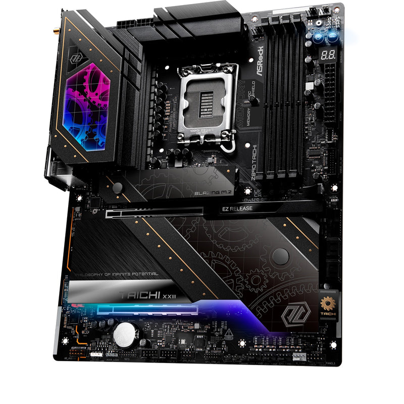 Afbeelding laden in galerijviewer, Asrock z890 taichi socket 1851 moederbord (zwart, raid, 5gb-lan, 2.5gb-lan, wi-fi 7, bt, sound, atx)