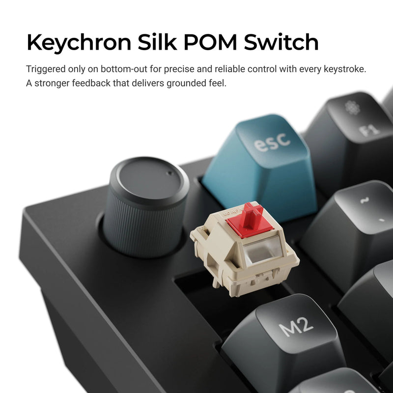 Afbeelding laden in galerijviewer, Keychron q13 ultra-m1 8k wireless custom mechanical keyboard (zwart, us lay-out (qwerty), silk pom red, 96%, rgb, hot swap, 8k, 2.4 ghz | bluetooth 5.2 | usb-c)