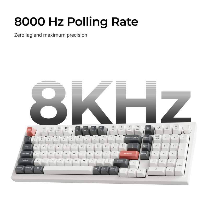 Afbeelding laden in galerijviewer, Keychron q5 ultra-m3 8k wireless custom mechanical keyboard (zwart, us lay-out (qwerty), silk pom brown, 96%, rgb, hot swap, 8k, 2.4 ghz | bluetooth 5.2 | usb-c)