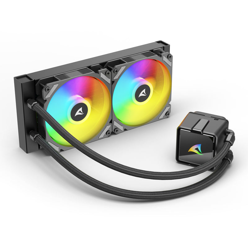 Afbeelding laden in galerijviewer, Sharkoon s50 argb waterkoeling (zwart, 4-pins pwm)