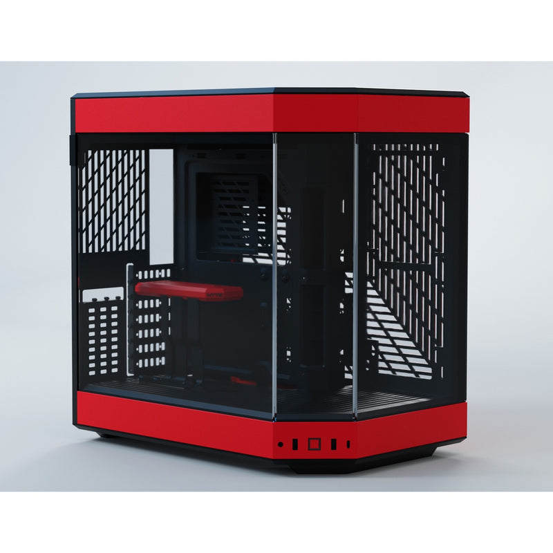 Afbeelding laden in galerijviewer, Hyte y60 midi tower behuizing (rood zwart | 3x usb-a | tempered glass)