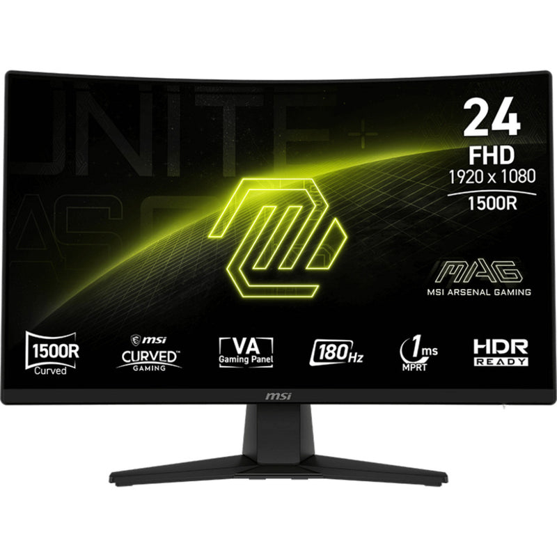 Afbeelding laden in galerijviewer, Msi mag 242c 23.6 curved gaming monitor (zwart, hdmi, displayport, 180 hz)