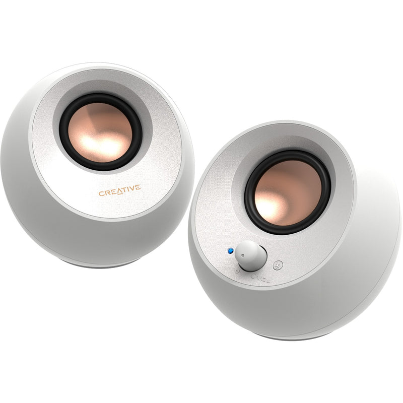 Afbeelding laden in galerijviewer, Creative pebble v3 pc-luidspreker (wit, bluetooth, usb-c, aux)