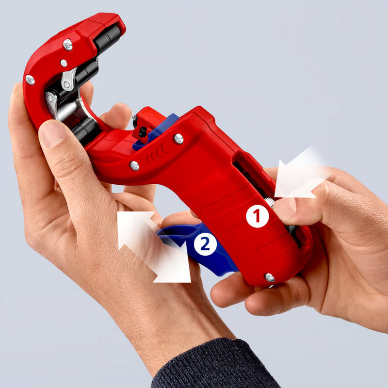 Afbeelding laden in galerijviewer, Knipex dpt50 buizensnijder pijpsnijder (rood blauw)
