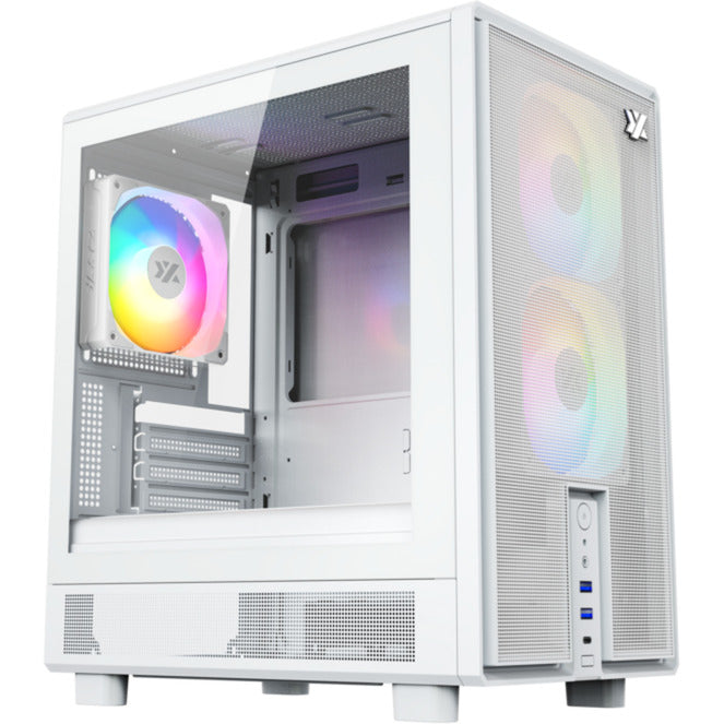 Afbeelding laden in galerijviewer, Xyz pc gear atom midi tower behuizing (wit | 2x usb-a | 1x usb-c | tempered glass)