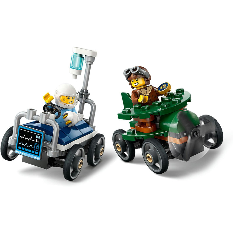 Afbeelding laden in galerijviewer, Lego city - raceautopakket: vliegtuig vs. ziekenhuisbed constructiespeelgoed (60459 | zeepkistenraceset)