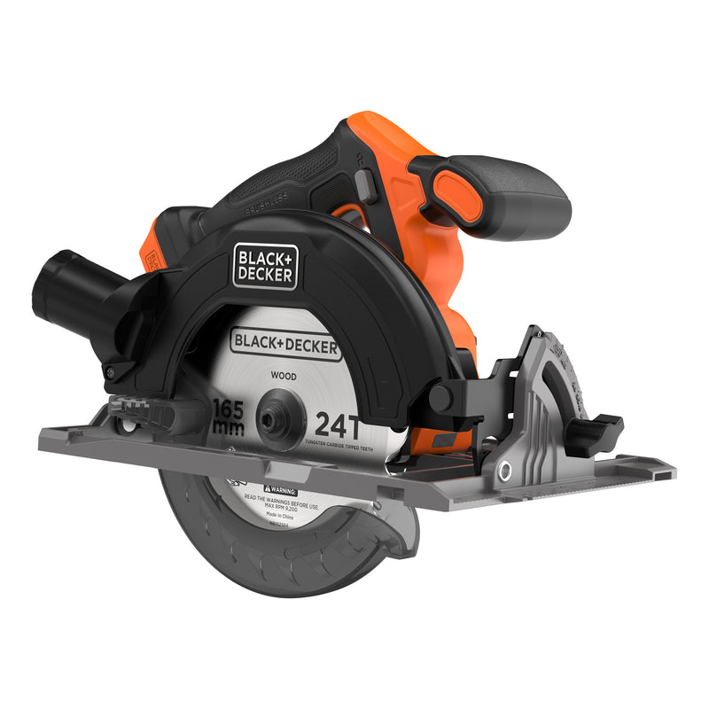 Afbeelding laden in galerijviewer, Black+decker 18v brushless cirkelzaag 165mm handcirkelzaag (zwart oranje, accu en oplader niet inbegrepen)