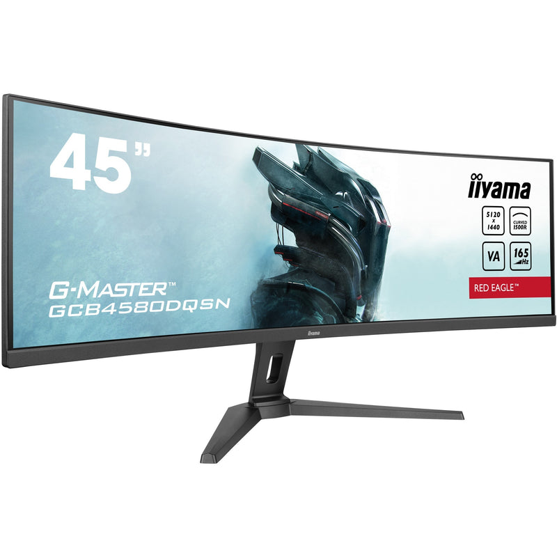 Afbeelding laden in galerijviewer, Iiyama g-master red eagle gcb4580dqsn-b1 45 curved ultrawide gaming monitor (zwart, 2x hdmi, displayport, 3x usb-a, usb-b, usb-c, rj-45, 165 hz)