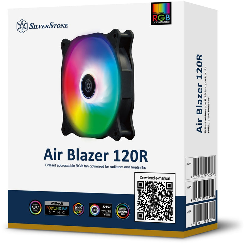 Afbeelding laden in galerijviewer, Silverstone air blazer 120r rgb case fan (zwart, 120 x 25 x 120 mm, pwm)