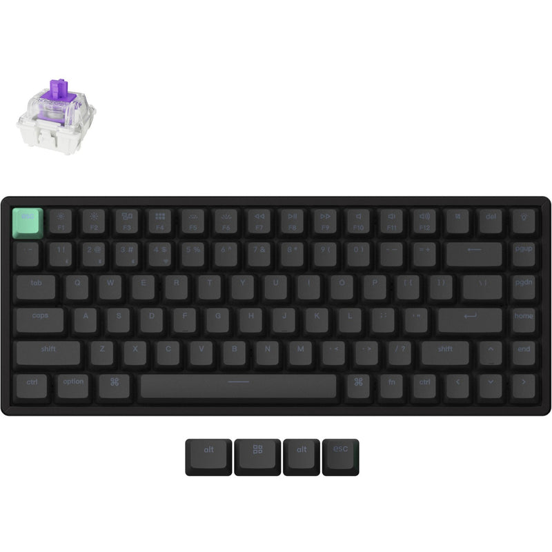 Afbeelding laden in galerijviewer, Keychron k2 he-j1 standard version rgb mechanisch toetsenbord (zwart, us lay-out (qwerty), gateron double-rail magnetic nebula, 75%, rgb, osa double-shot pbt, hot swap, 2.4ghz | bluetooth 5.2 | usb-c)