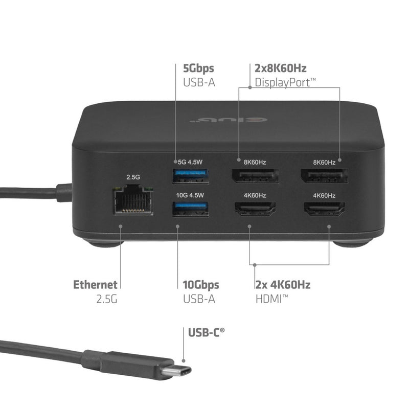 Afbeelding laden in galerijviewer, Club 3d 12-1 usb-c® quad displaylink dockingstation (zwart)