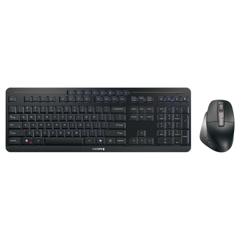 Afbeelding laden in galerijviewer, Cherry stream desktop ultimate draadloze desktopset (zwart, us lay-out (qwerty), sx-schaartechnologie, 100%, 4000 dpi, white leds, abs, 2.4 ghz bluetooth usb)