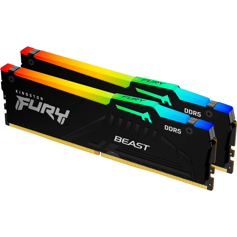Afbeelding laden in galerijviewer, Kingston fury beast rgb 32 gb ddr5-6000 (2x 16 gb) werkgeheugen (zwart, kf560c30bbeak2-32, xmp 3.0, expo 1.1)
