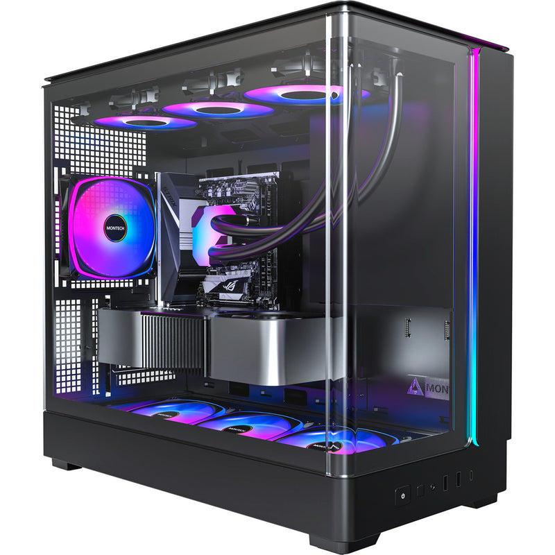 Afbeelding laden in galerijviewer, Montech king 15 pro midi tower behuizing (zwart | 2x usb-a | 1x usb-c | rgb | window)