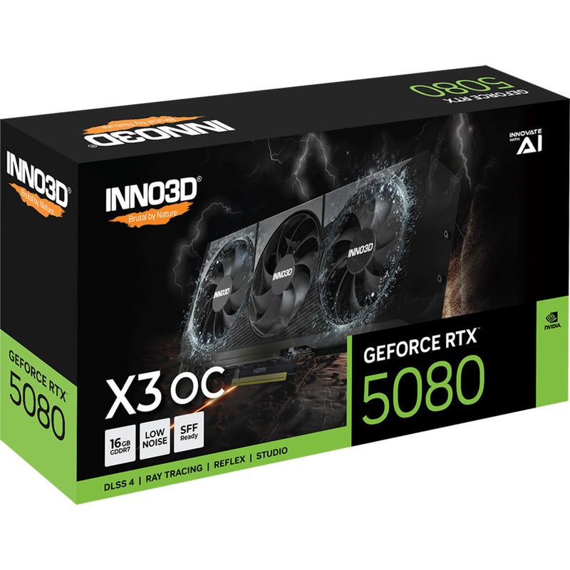 Afbeelding laden in galerijviewer, Inno3d geforce rtx 5080 x3 oc grafische kaart (dlss 4, 3x displayport, 1x hdmi 2.1)