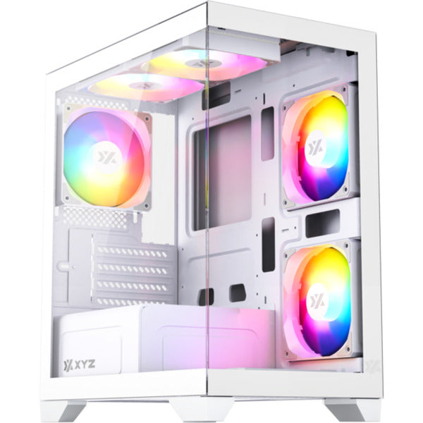 Afbeelding laden in galerijviewer, Xyz pc gear titanium view lite midi tower behuizing (wit | 2x usb-a | tempered glass)