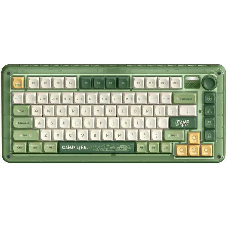 Afbeelding laden in galerijviewer, Iqunix zx75 camping wireless mechanical keyboard (groen, us lay-out (qwerty), cherry mx silent red, 75%, rgb leds, hot-swappable, double-shot pbt, 2.4ghz | bluetooth 5.1 | usb-c)