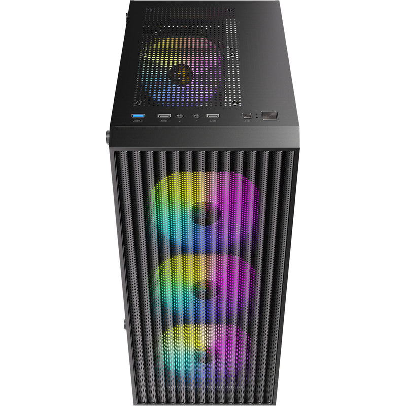 Afbeelding laden in galerijviewer, Antec ax27 rgb elite midi tower behuizing (zwart | 3x usb-a | tempered glass)