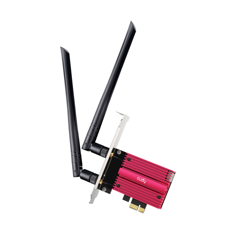 Afbeelding laden in galerijviewer, Cudy ax5400 wi-fi 6e bluetooth 5.3 pci-e wlan adapter (rood)