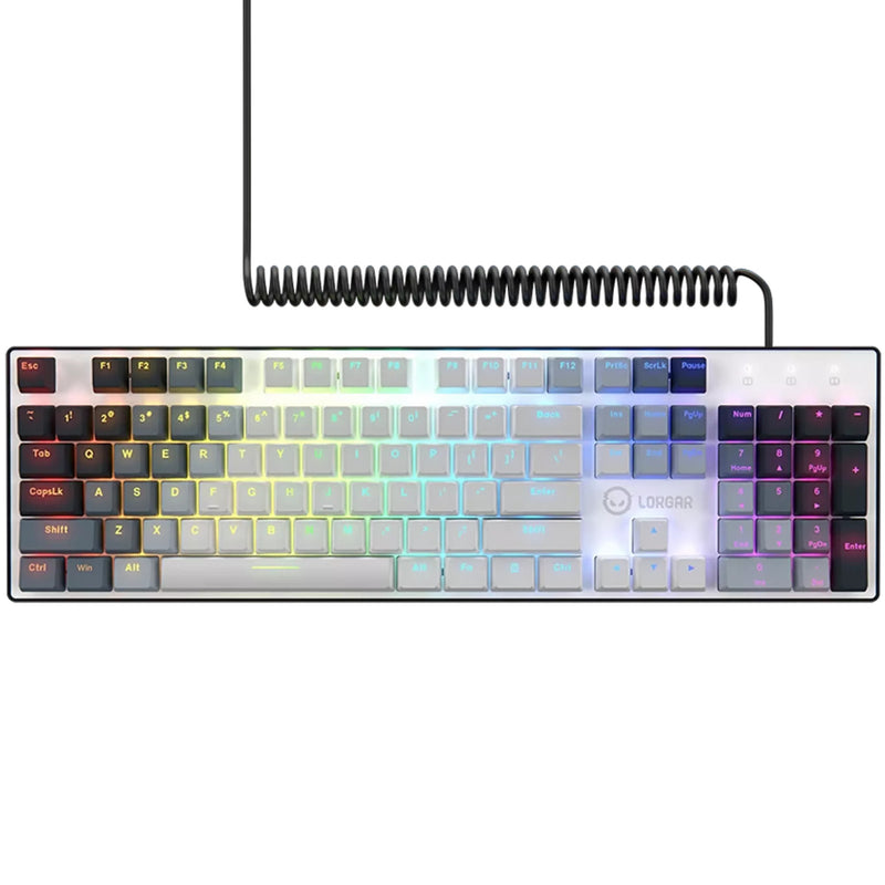 Afbeelding laden in galerijviewer, Lorgar azar 514 rgb mechanisch gaming toetsenbord (wit, us lay-out (qwerty), logar dream, 100%, rgb)