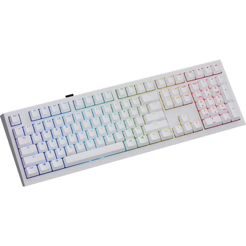 Afbeelding laden in galerijviewer, Ducky one x wireless rgb mechanisch toetsenbord (wit, us lay-out (qwerty), inductive, 100%, hot-swappable, pbt, 2.4 ghz | bluetooth | usb-c)