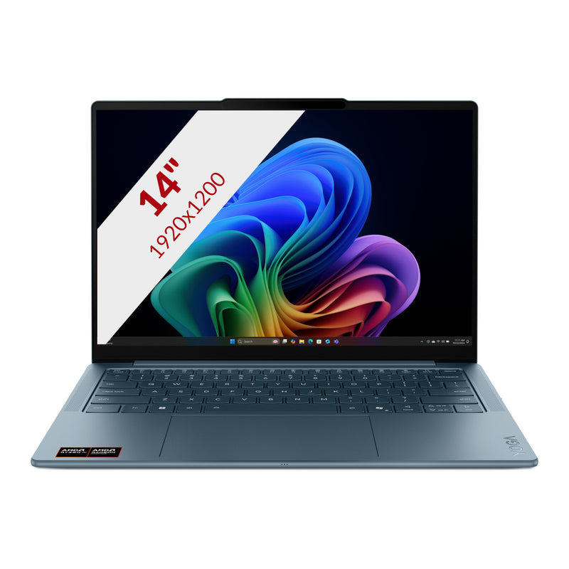 Afbeelding laden in galerijviewer, Lenovo yoga slim 7 14akp10 (83jy0083mh) 14 copilot+ laptop (blauwgroen | ryzen ai 7 350 | radeon 860m | 16 gb | 512 gb ssd)