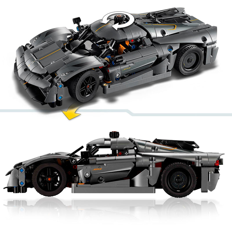 Afbeelding laden in galerijviewer, Lego technic 42173 koenigsegg jesko absolut grijze hypercar