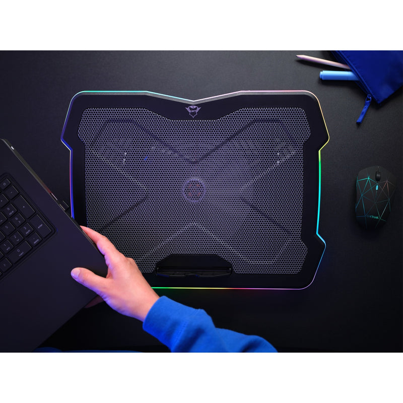 Afbeelding laden in galerijviewer, Trust gxt 1126 aura laptopkoeler (zwart, rgb)