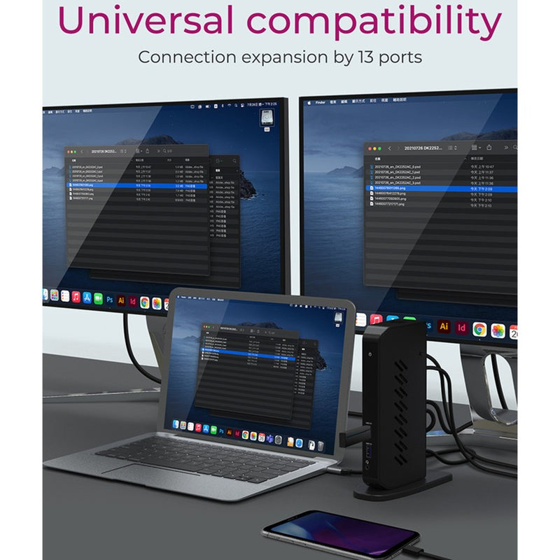 Afbeelding laden in galerijviewer, Icy box ib-dk2252ac dockingstation (zwart, usb-a, hdmi, displayport)