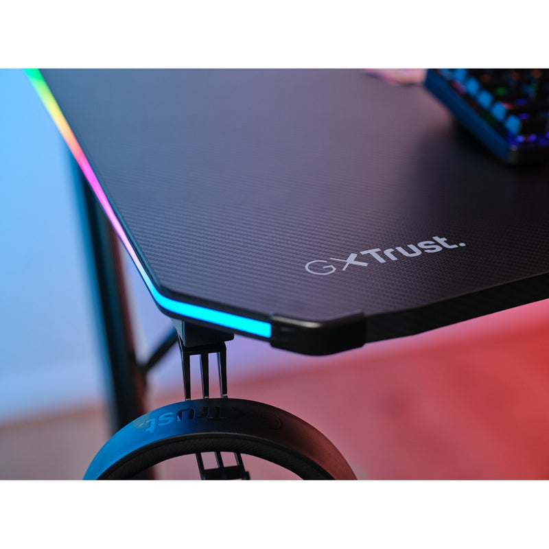 Afbeelding laden in galerijviewer, Trust gxt 709 luminus rgb-gamingbureau gaming desk (zwart)