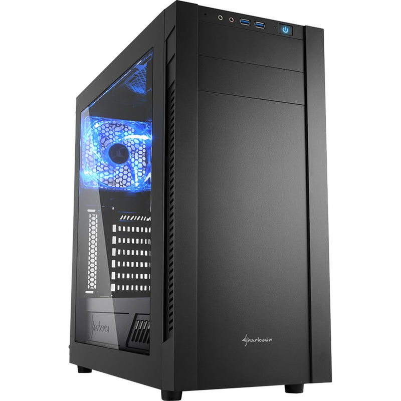 Afbeelding laden in galerijviewer, Sharkoon s25-w midi tower behuizing (zwart | 2x usb-a | window)