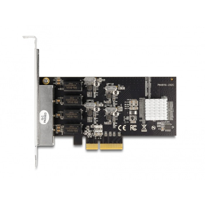 Afbeelding laden in galerijviewer, Delock pci express x4 card 4 x rj45 gigabit lan netwerkadapter