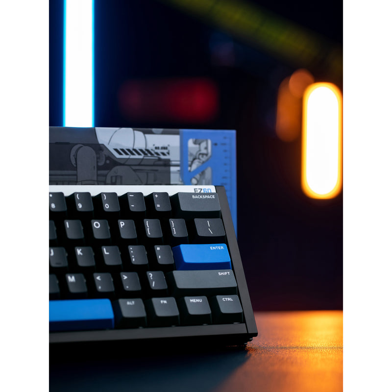 Afbeelding laden in galerijviewer, Iqunix ez60 magnetic switch gaming he keyboard (zwart, us lay-out (qwerty), gateron magnetic jade gaming, 60%, rgb, double shot pbt keycaps)