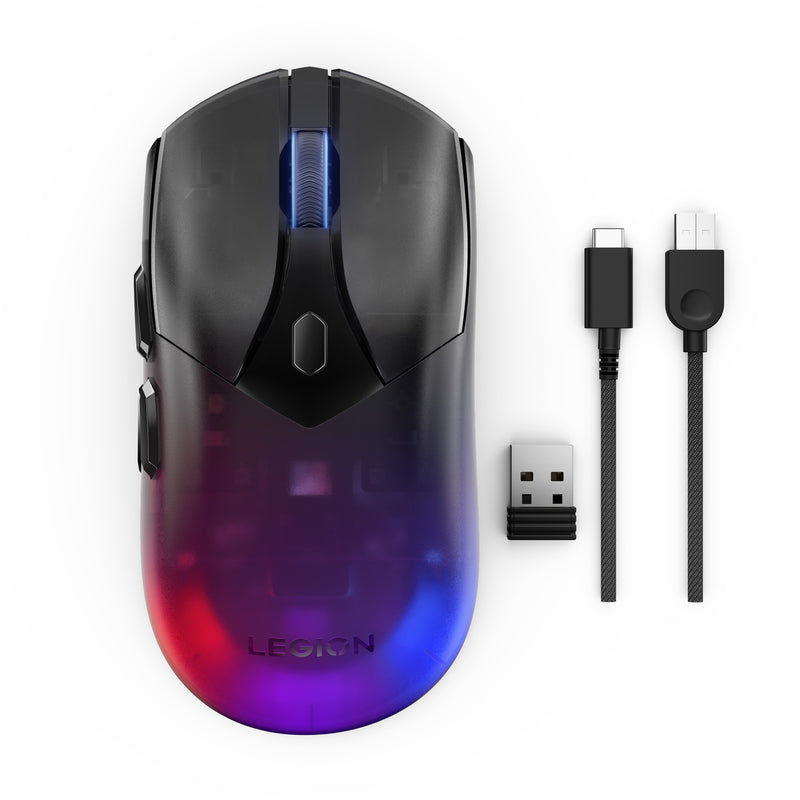 Afbeelding laden in galerijviewer, Lenovo legion m410 wireless rgb gaming mouse (zwart, 16.000 dpi, rgb, 2.4 ghz usb)