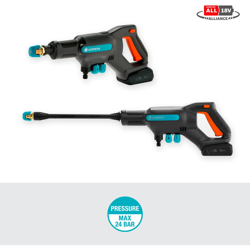 Afbeelding laden in galerijviewer, Gardena aquaclean 24 18v p4a - accu hogedrukreiniger - 24 bar - premium set
