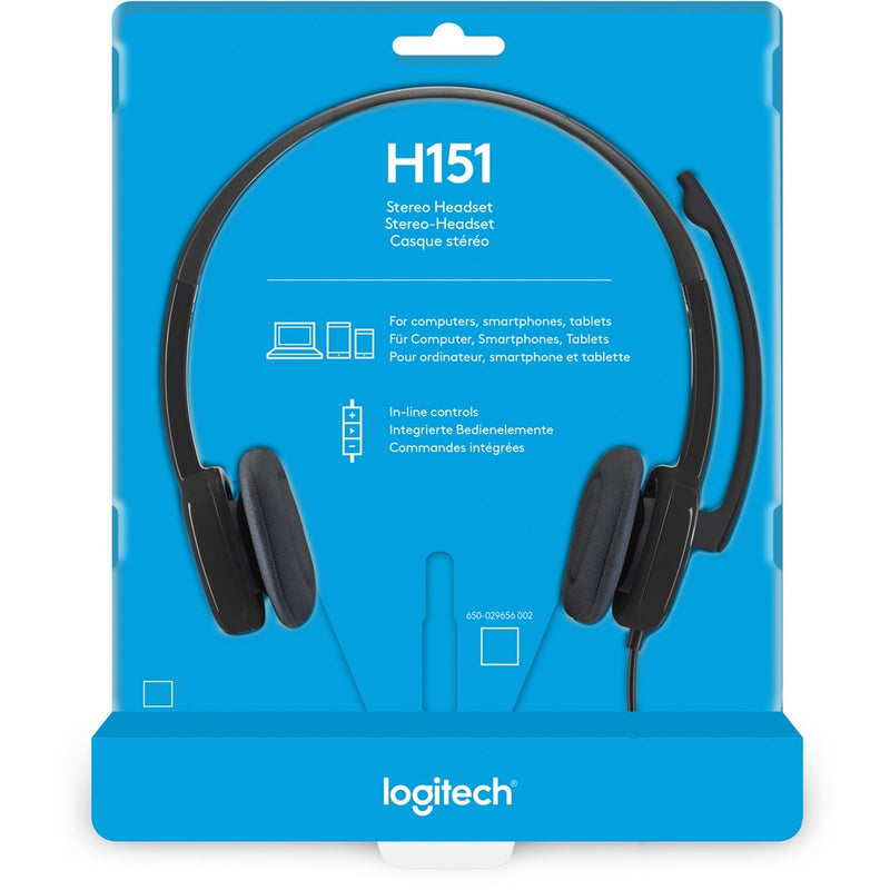 Afbeelding laden in galerijviewer, Logitech stereo headset h151 on-ear (zwart)