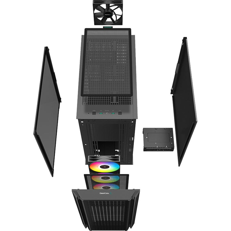 Afbeelding laden in galerijviewer, Deepcool cg540 midi tower behuizing (zwart | 2x usb-a | window)