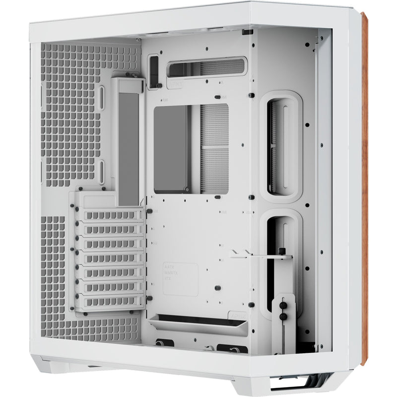 Afbeelding laden in galerijviewer, Apnx v1-w-wt-v1 midi tower behuizing (wit houtkleur | 2x usb-a | 1x usb-c | window)