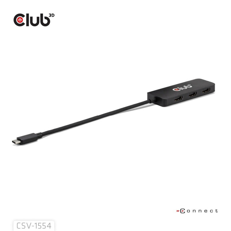 Afbeelding laden in galerijviewer, Club 3d usb-c naar 3x hdmi hub (zwart)