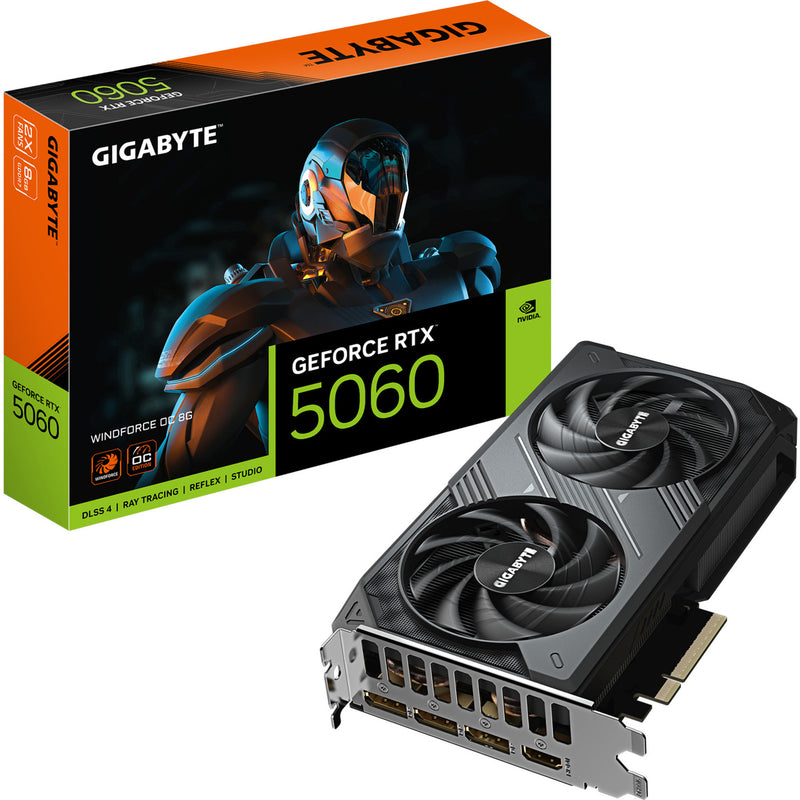 Afbeelding laden in galerijviewer, Gigabyte geforce rtx 5060 windforce oc 8g grafische kaart (3x displayport, 1x hdmi, dlss 4)
