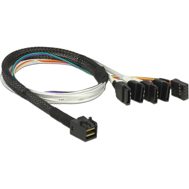 Afbeelding laden in galerijviewer, Delock cable mini sas hd sff-8643 > 4 x sata 7 pin, 0,5m kabel (83315, + sideband)